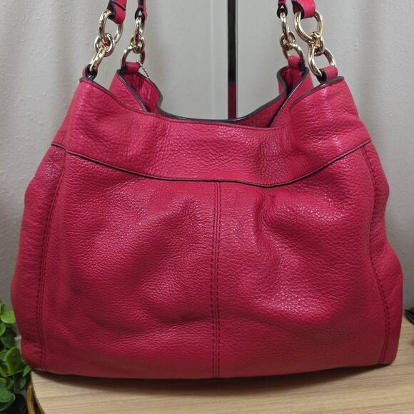 Coach Lexy Pebbled Leather Shoulder Bag - Matching Wallet + Checkbook Cover Incl - Picture 5 of 16